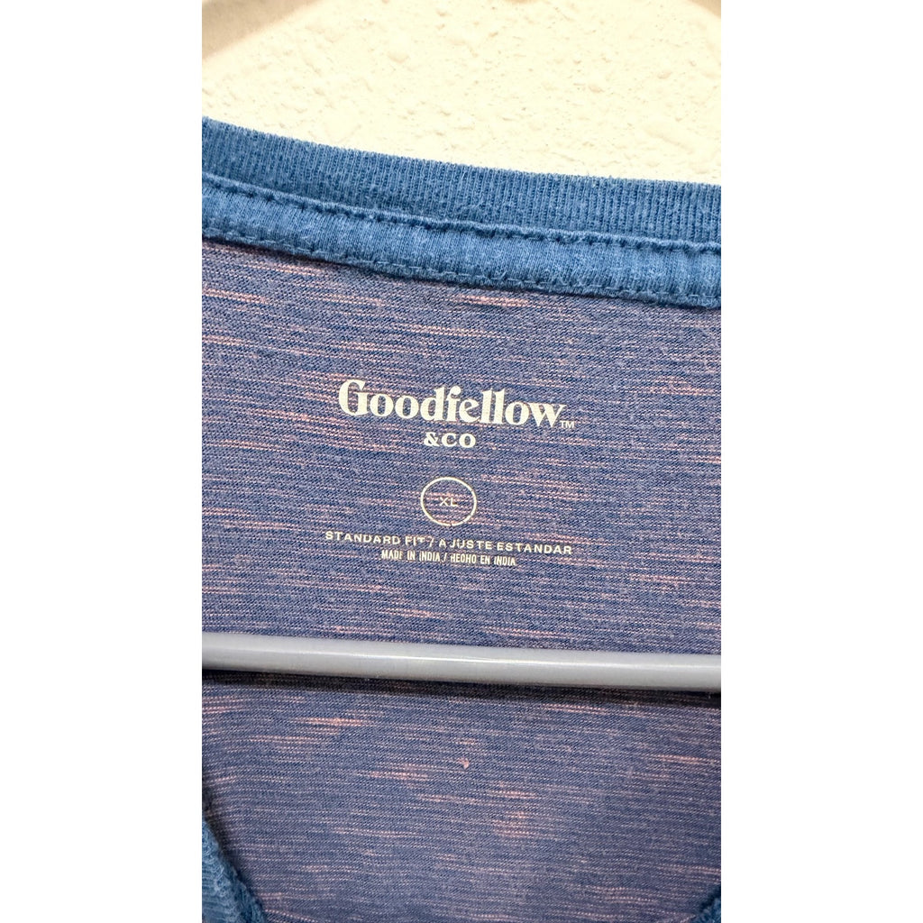 Men’s Goodfellow & Co Striped T-Shirt - Blue & Pink - Adult XL - Preowned
