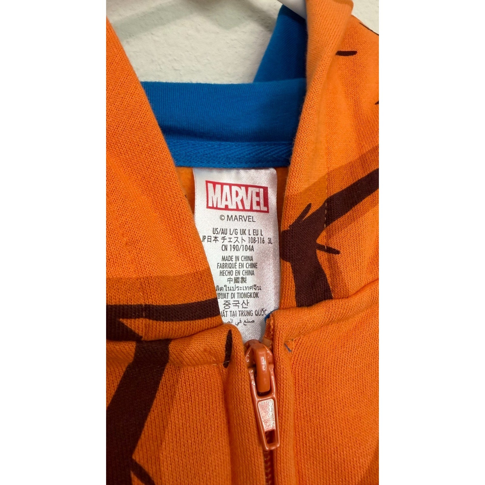 NEW Marvel The Thing Zip Front Hoodie Fantastic Four Adult Large