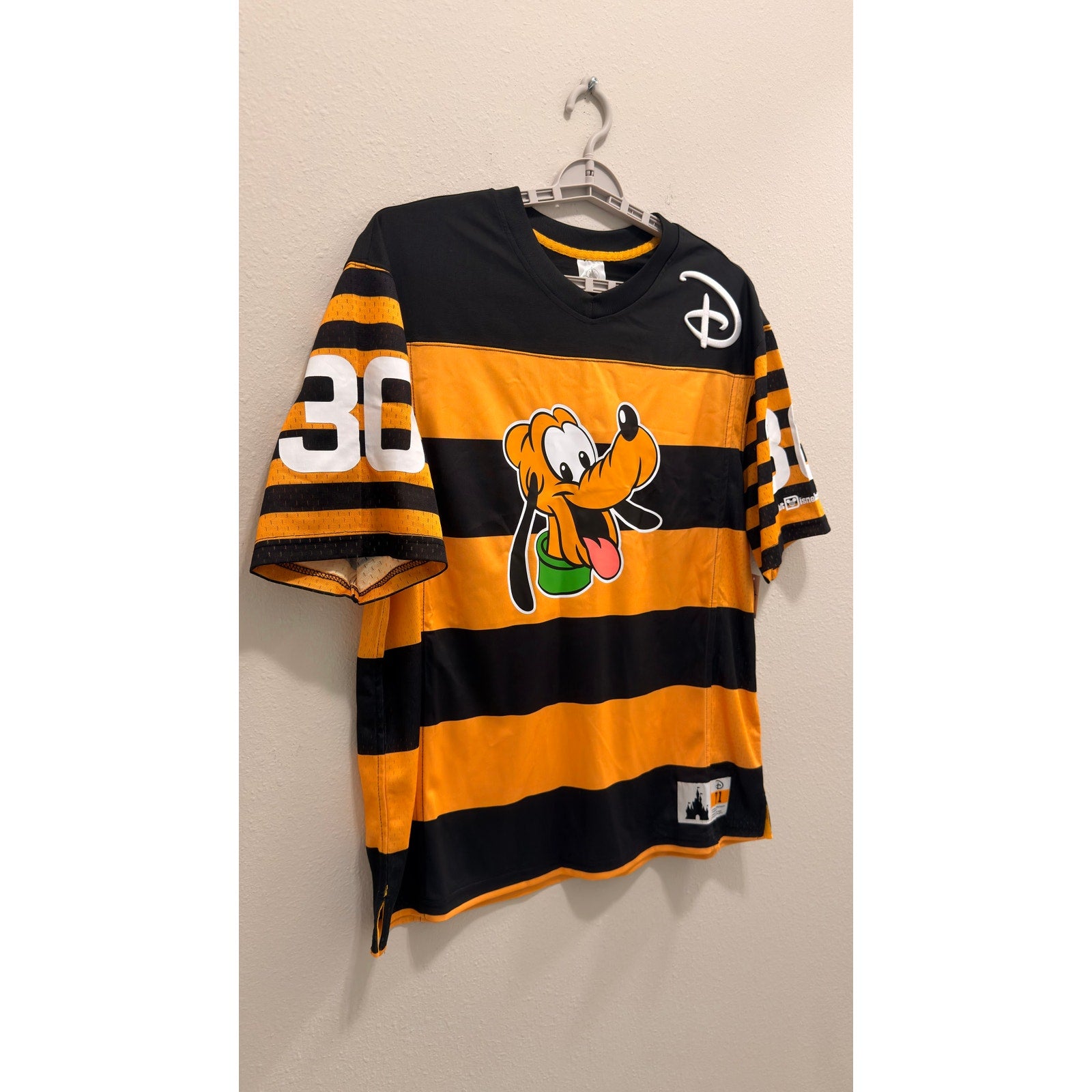 Disney Parks Walt Disney World Pluto Football Jersey Adult Large NWT