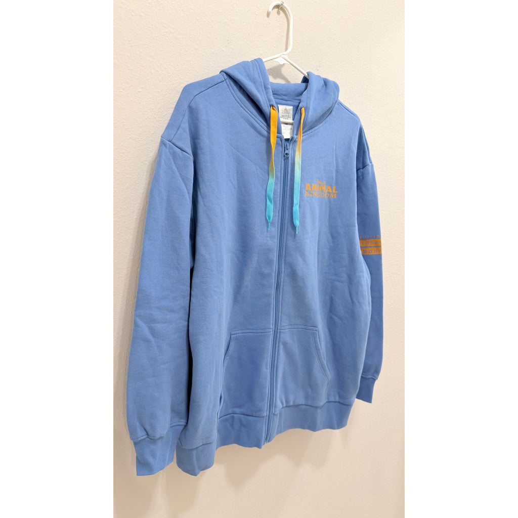 NWT Disney Parks Animal Kingdom Expedition Everest Blue Zip Hoodie - Large