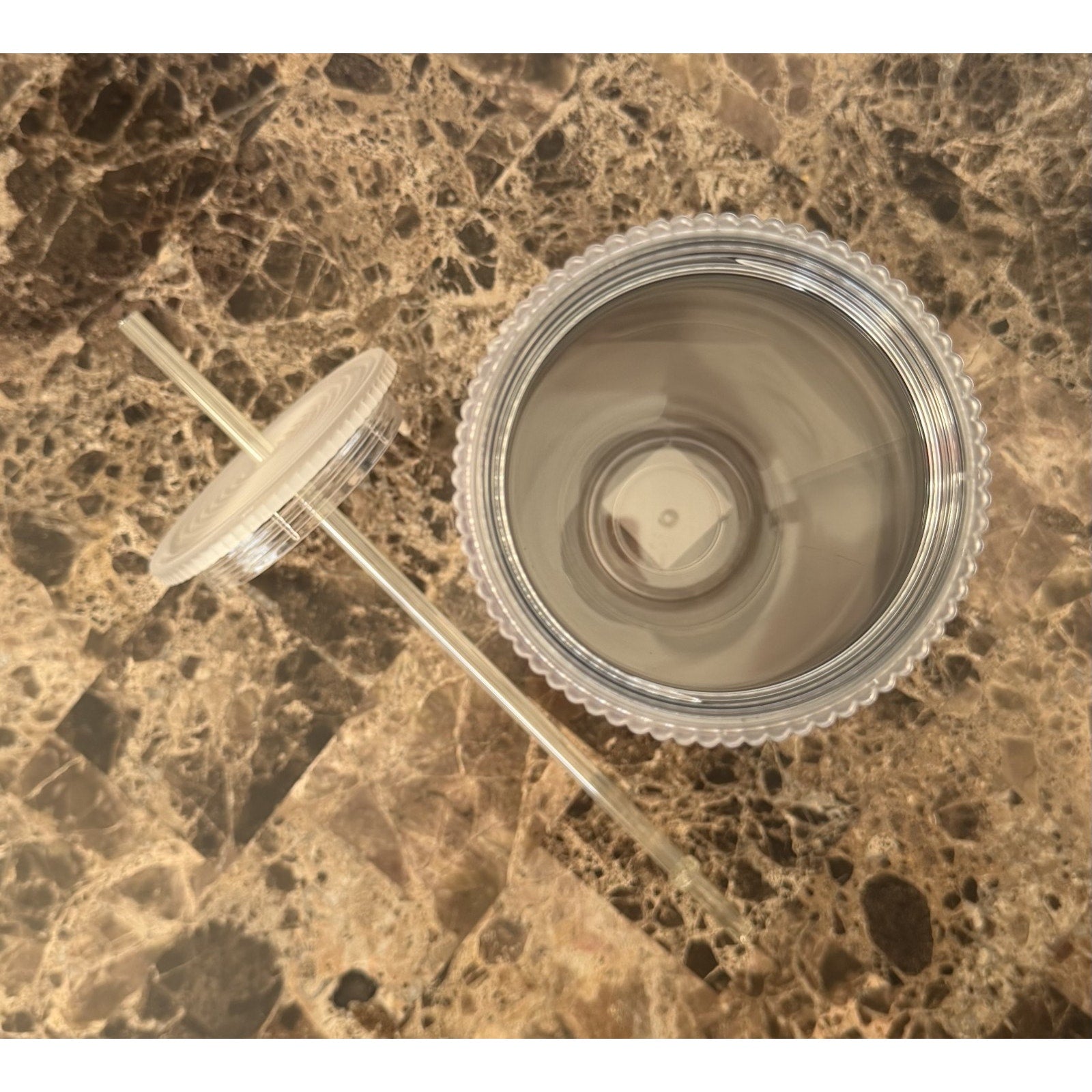 Starbucks 2024 Gray White Pearl Siren Scales Soft Touch Venti Tumbler SCRATCHED