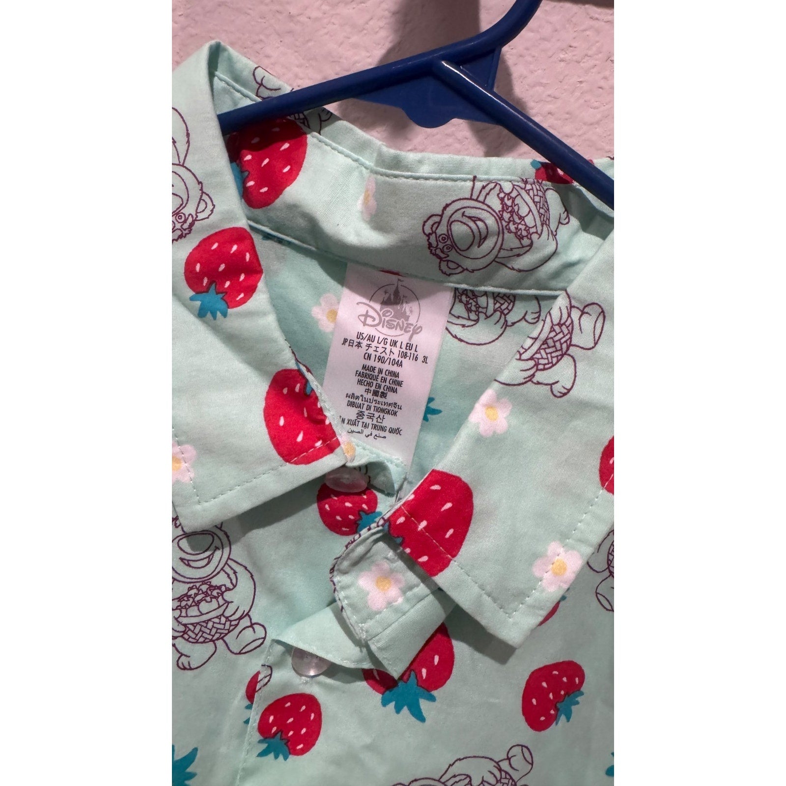 Disney Parks Lotso & Strawberries Button Down Shirt - Adult Large (NWT)