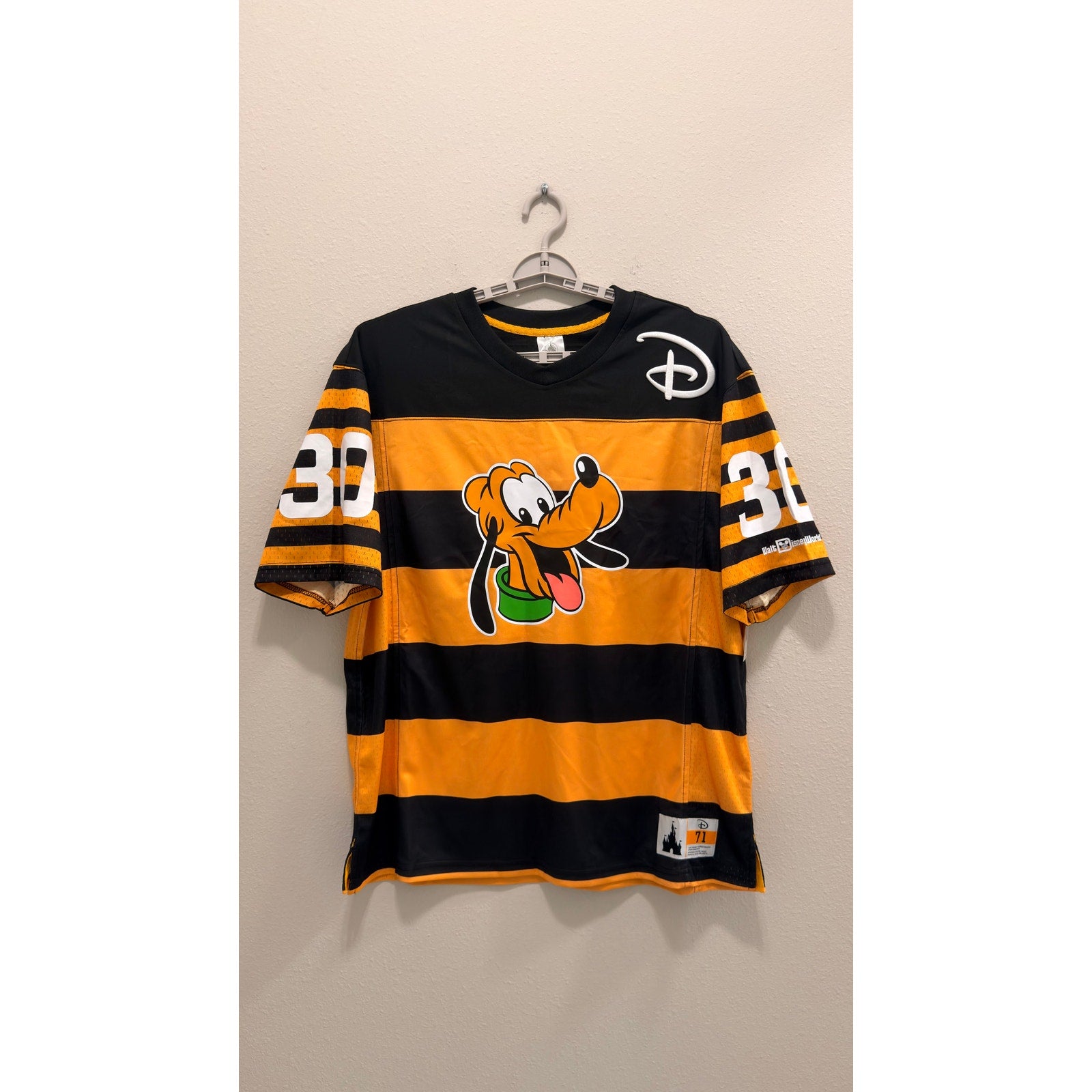 Disney Parks Walt Disney World Pluto Football Jersey Adult Large NWT