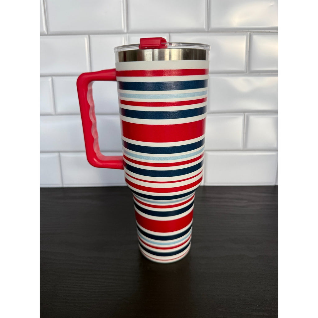 Ashland 40oz Stainless Steel Insulated Tumbler - Red/White/Blue Stripe NEW