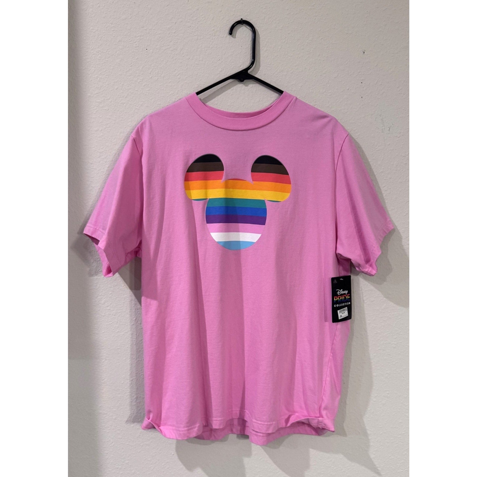 Disney Pride Mickey Mouse Icon T-Shirt XL Pink Intersectional Flag Tee NWT