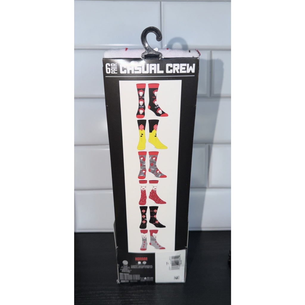 Stephen King's IT Men's Crew Socks 6-Pack - Size 8-12 NEW