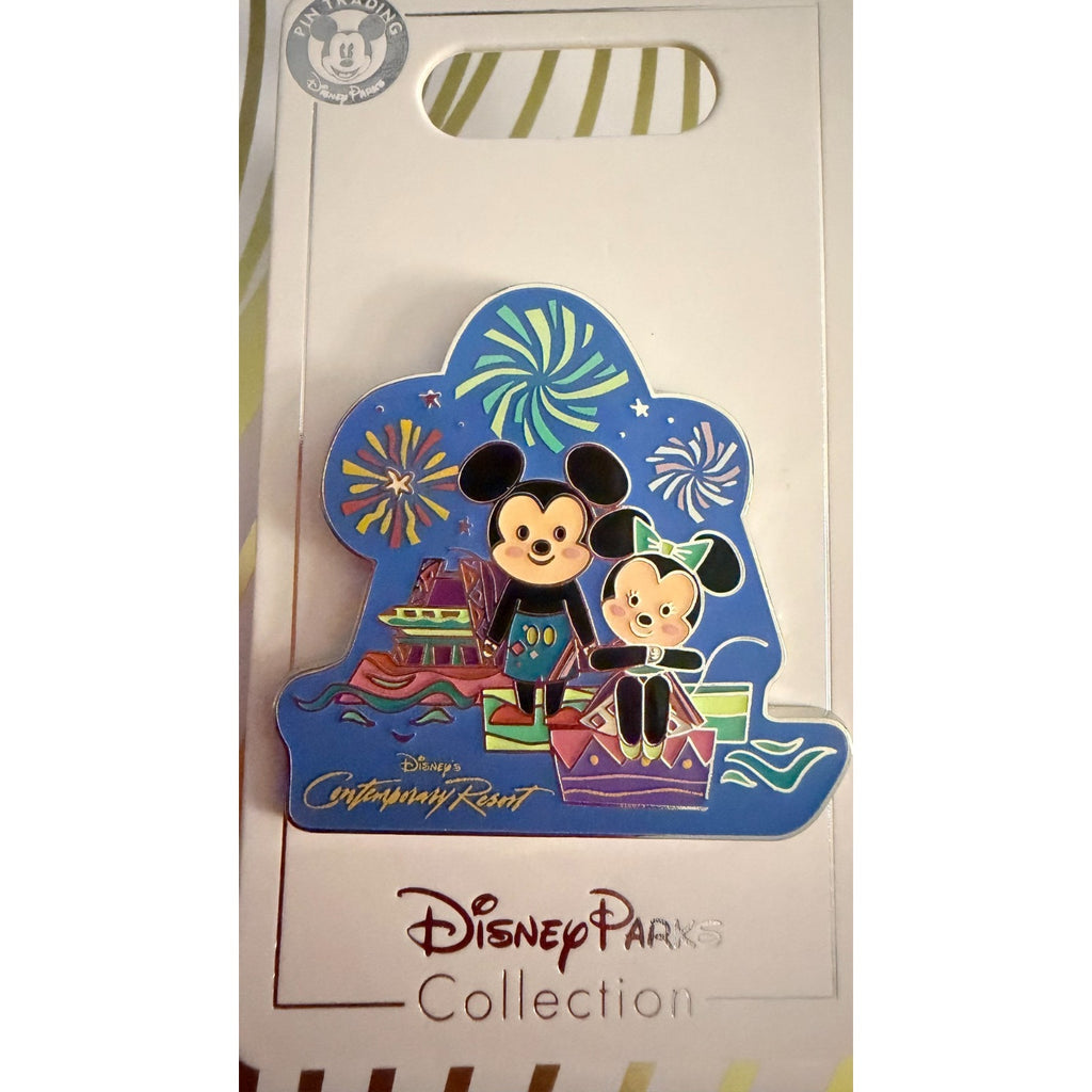 Disney Parks 2022 Contemporary Resort Mickey & Minnie Mouse Mary Blair style Pin