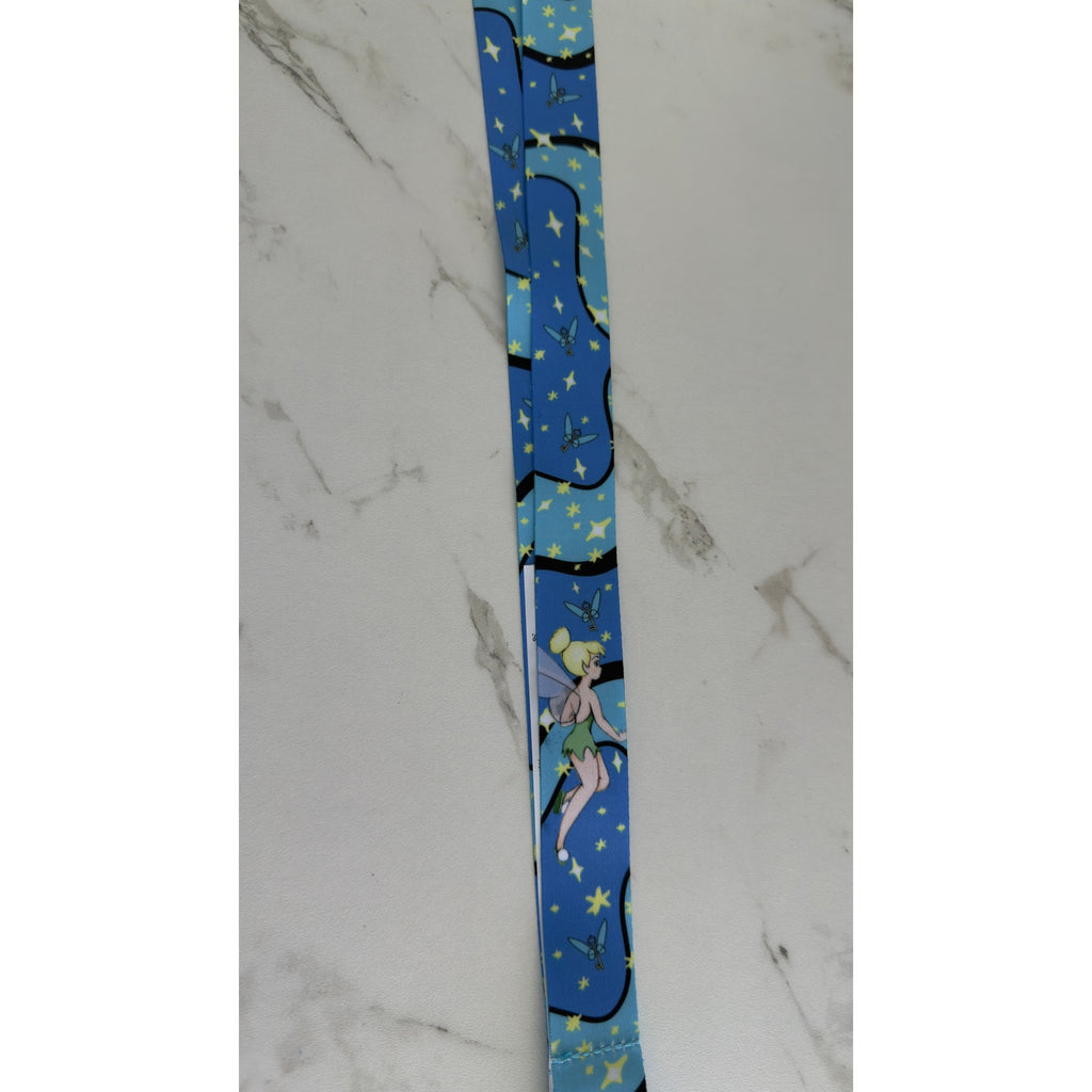 Disney Parks Tinker Bell Peter Pan Blue Reversible Pin Trading Lanyard NWT
