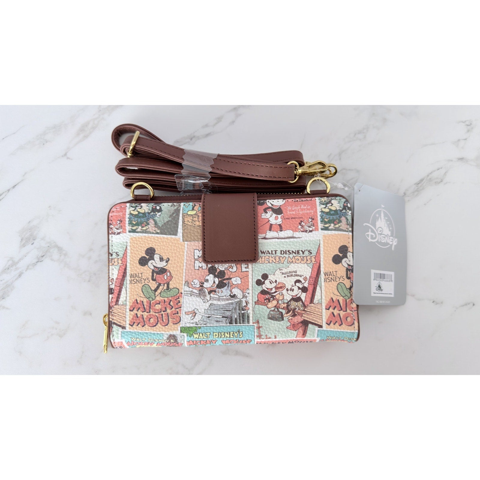 Disney Parks Mickey Mouse Retro Poster Wristlet Wallet & Crossbody