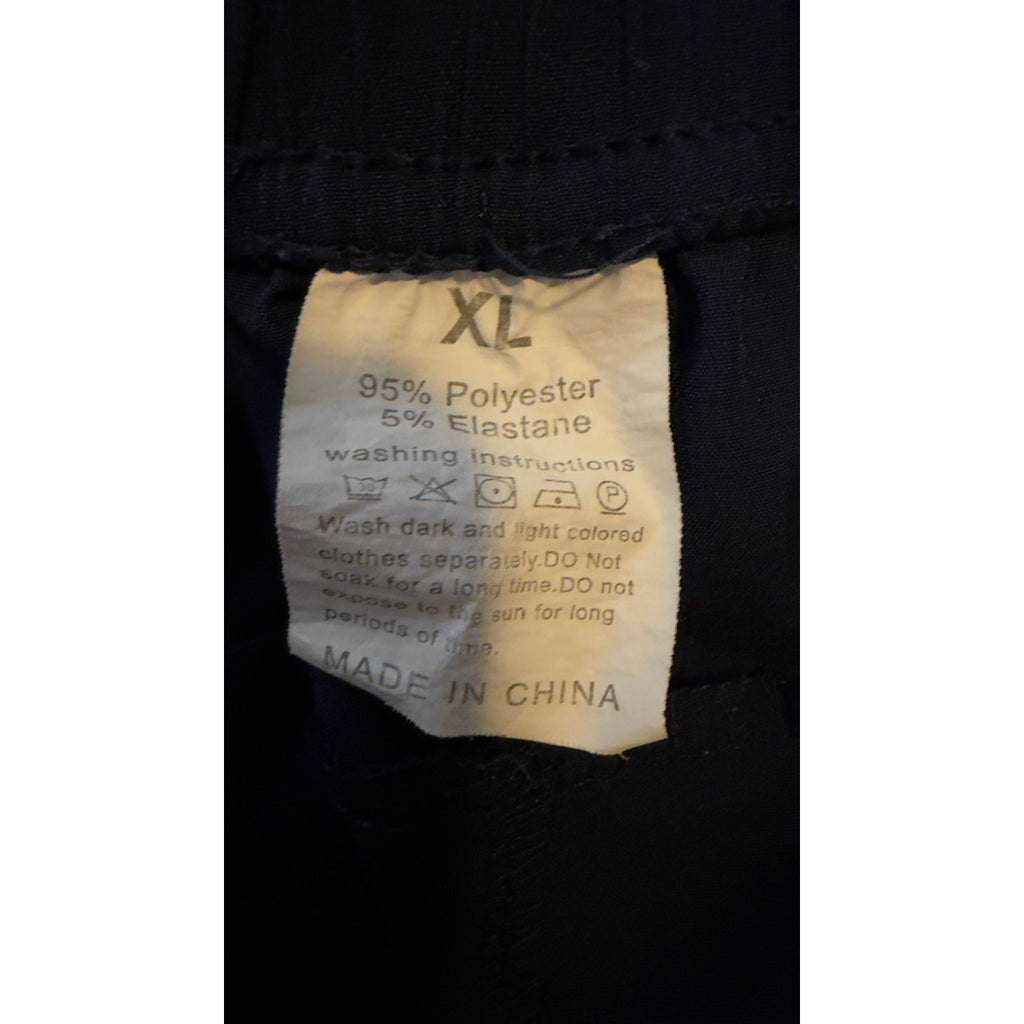 Men's Black Athletic Performance Shorts Zipper Pockets Drawstring Size X-Large