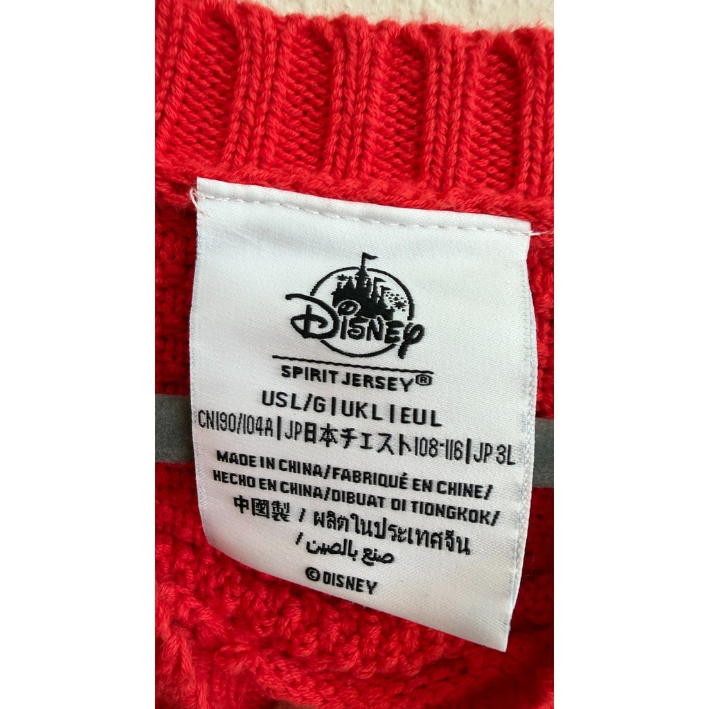 Disney Parks x Spirit Jersey Walt Disney World Red Cable Knit Sweater Size Large