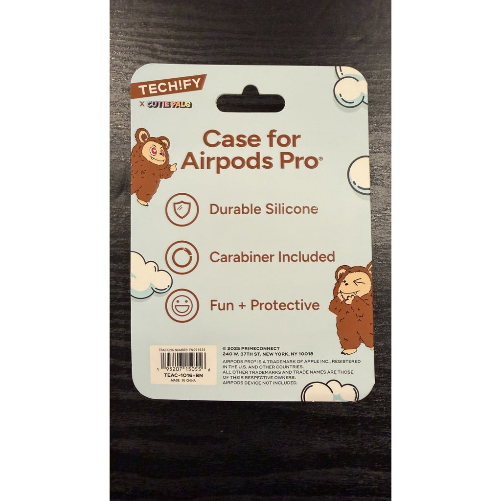Techify Cutie Pals AirPods Pro Case - Brown Cutie NEW