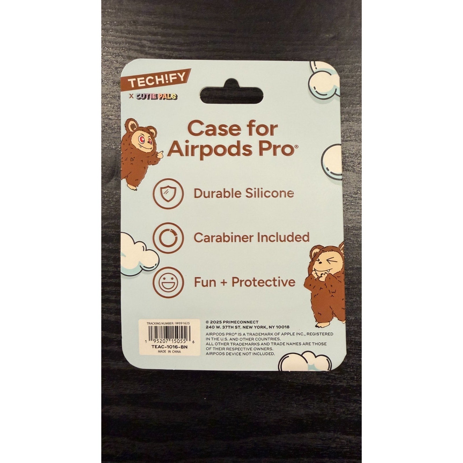 Techify Cutie Pals AirPods Pro Case - Brown Cutie NEW