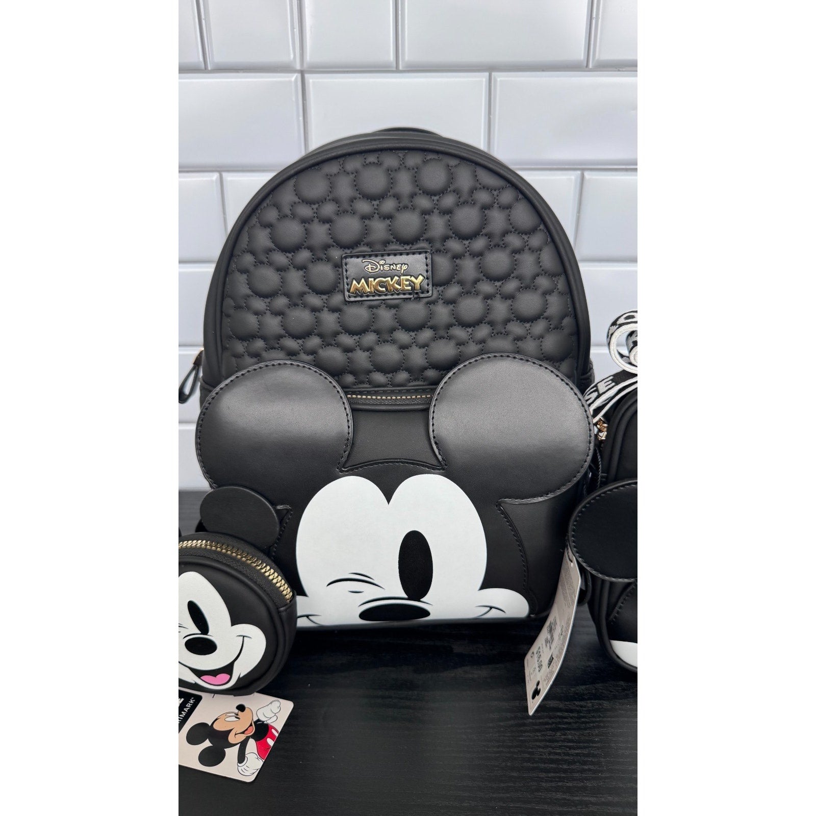 Primark x Disney Winking Mickey Mouse 3-Piece Set-Backpack, Phone Bag, Coin bag