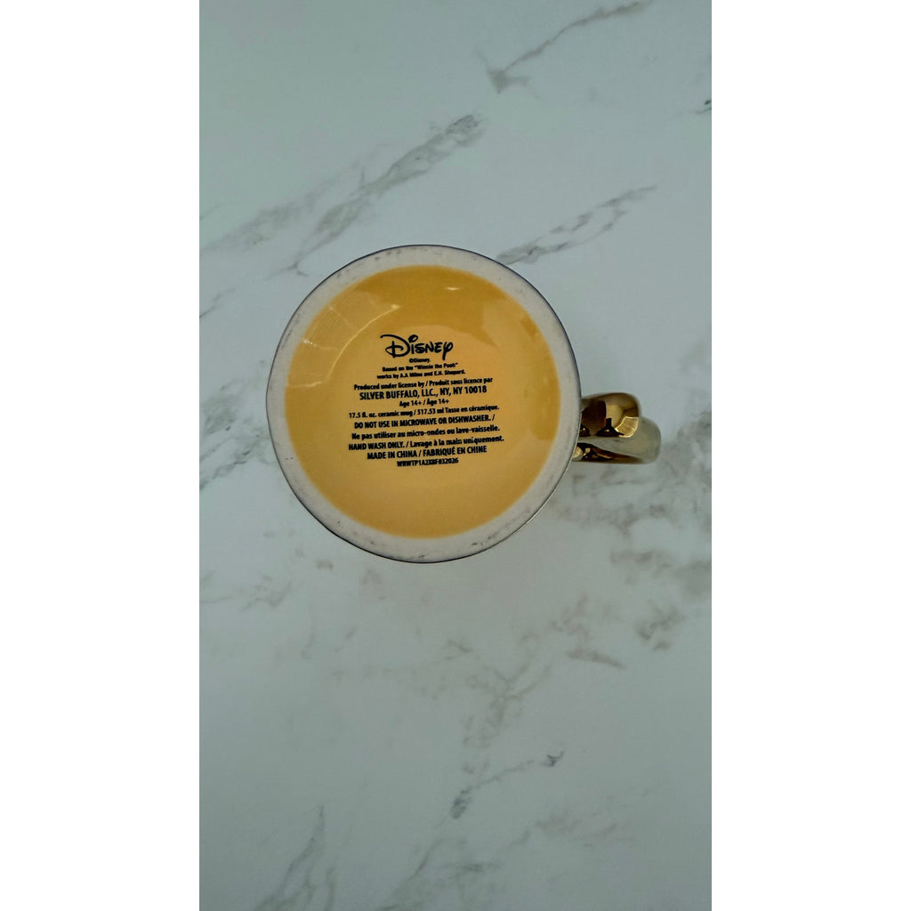 Silver Buffalo Disney Winnie the Pooh Gold Foil Footed Ceramic Mug 17.5 oz NEW