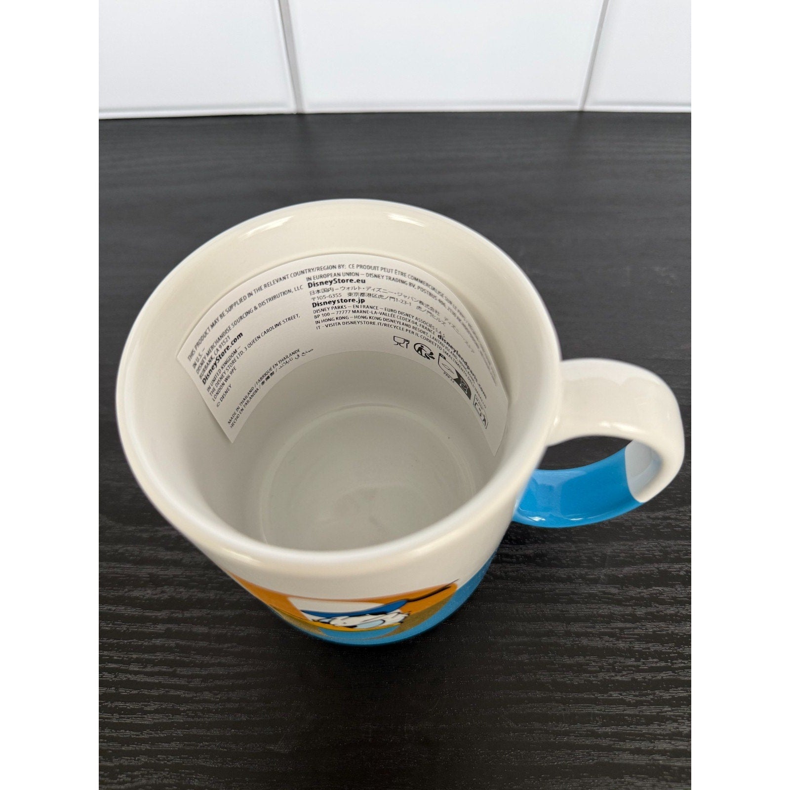 Disney Park Donald Duck "Even Tempered" 15 oz Coffee Mug - Golden Initial NIB