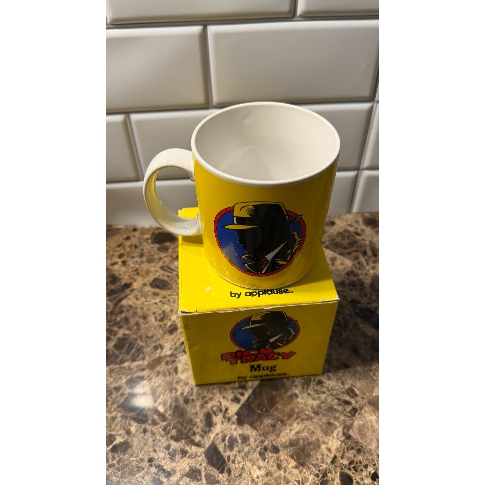 Dick Tracy 1990 Figural Coffee Mug Disney Applause with Box NEW