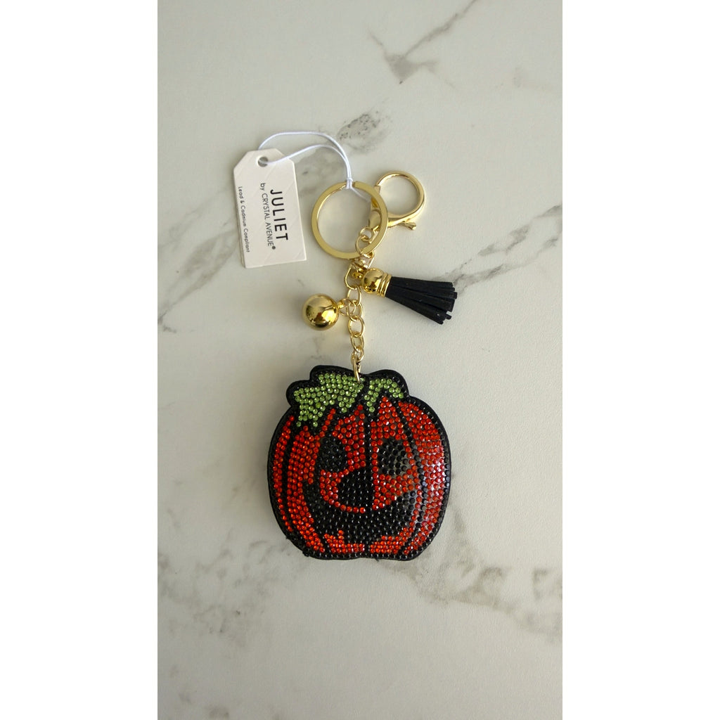 Juliet Crystal Avenue Rhinestone Jack o lantern Keychain Charm NWT