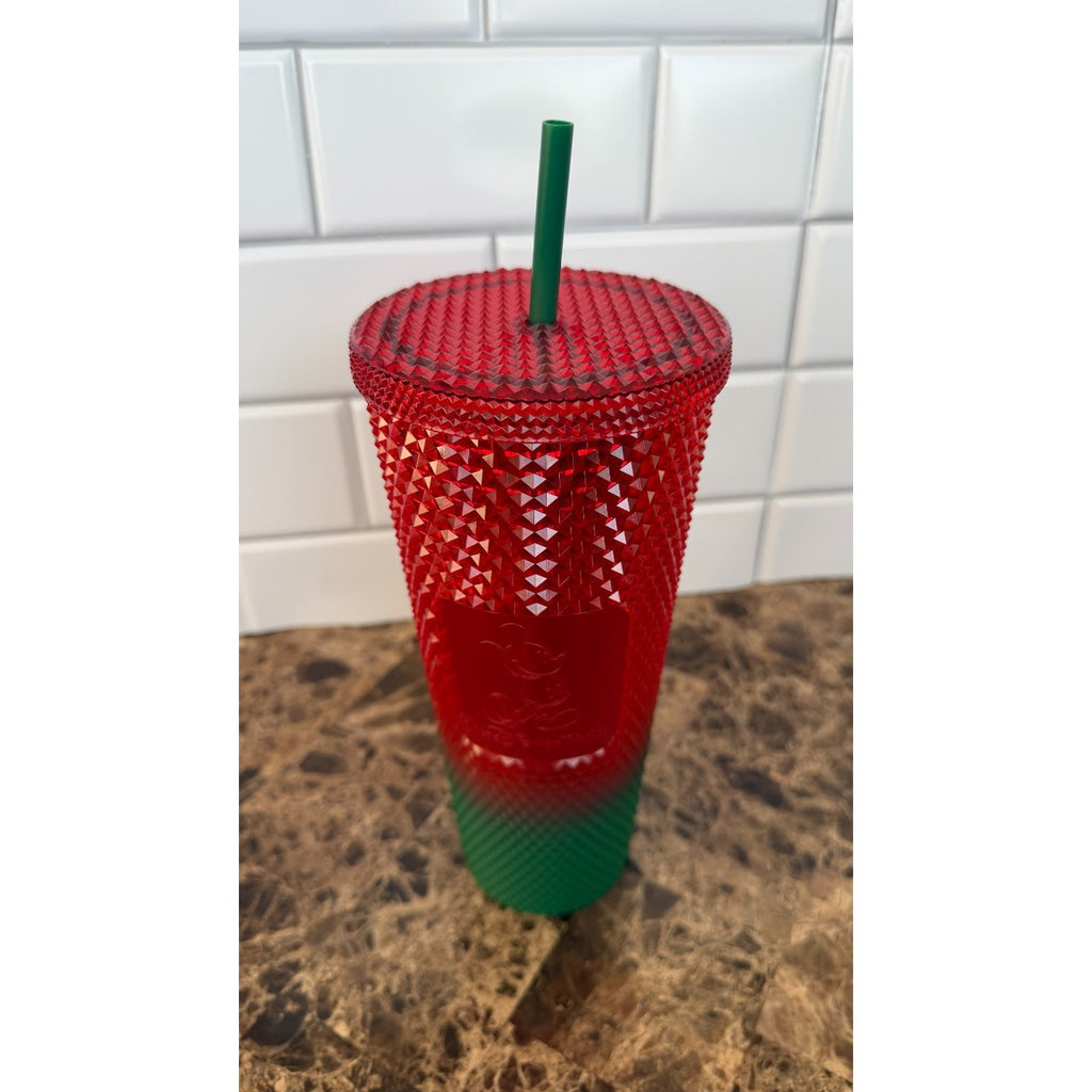Walt Disney World Mickey Mouse Starbucks Christmas Tumbler with Straw 24oz NEW