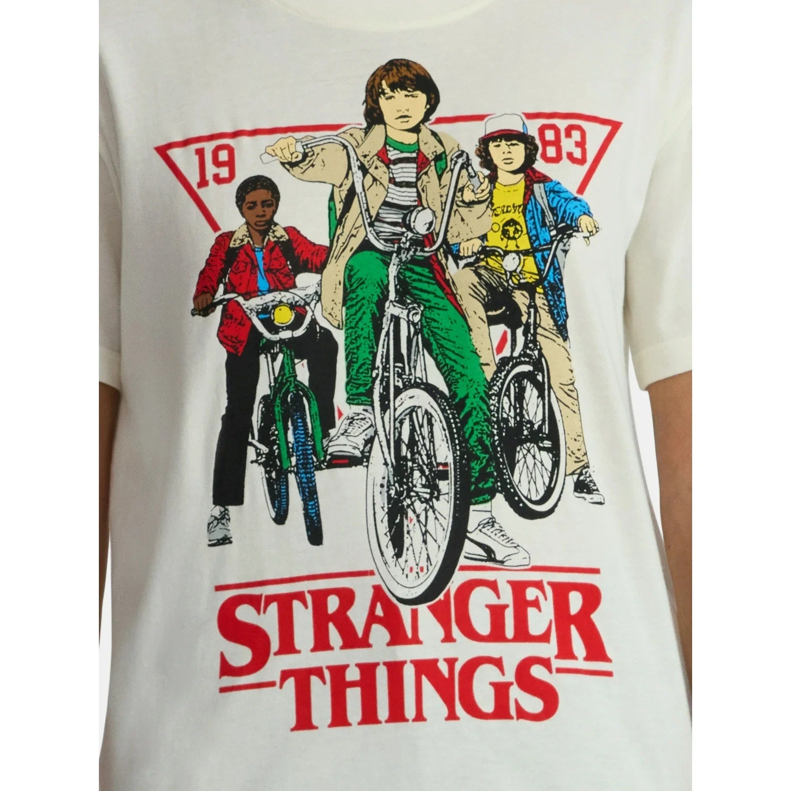 NEW Stranger Things "Hawkins Gang Biking" Graphic T-Shirt (Women's Large)