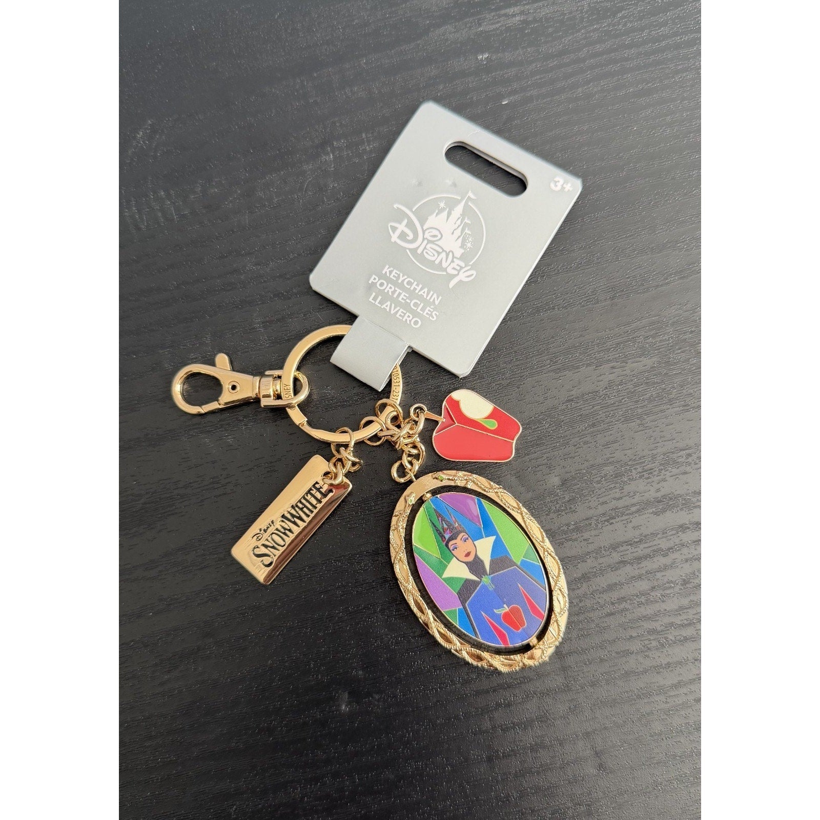 Disney Parks Snow White Live Action Evil Queen Magic Mirror Bag Tag Keychain NEW