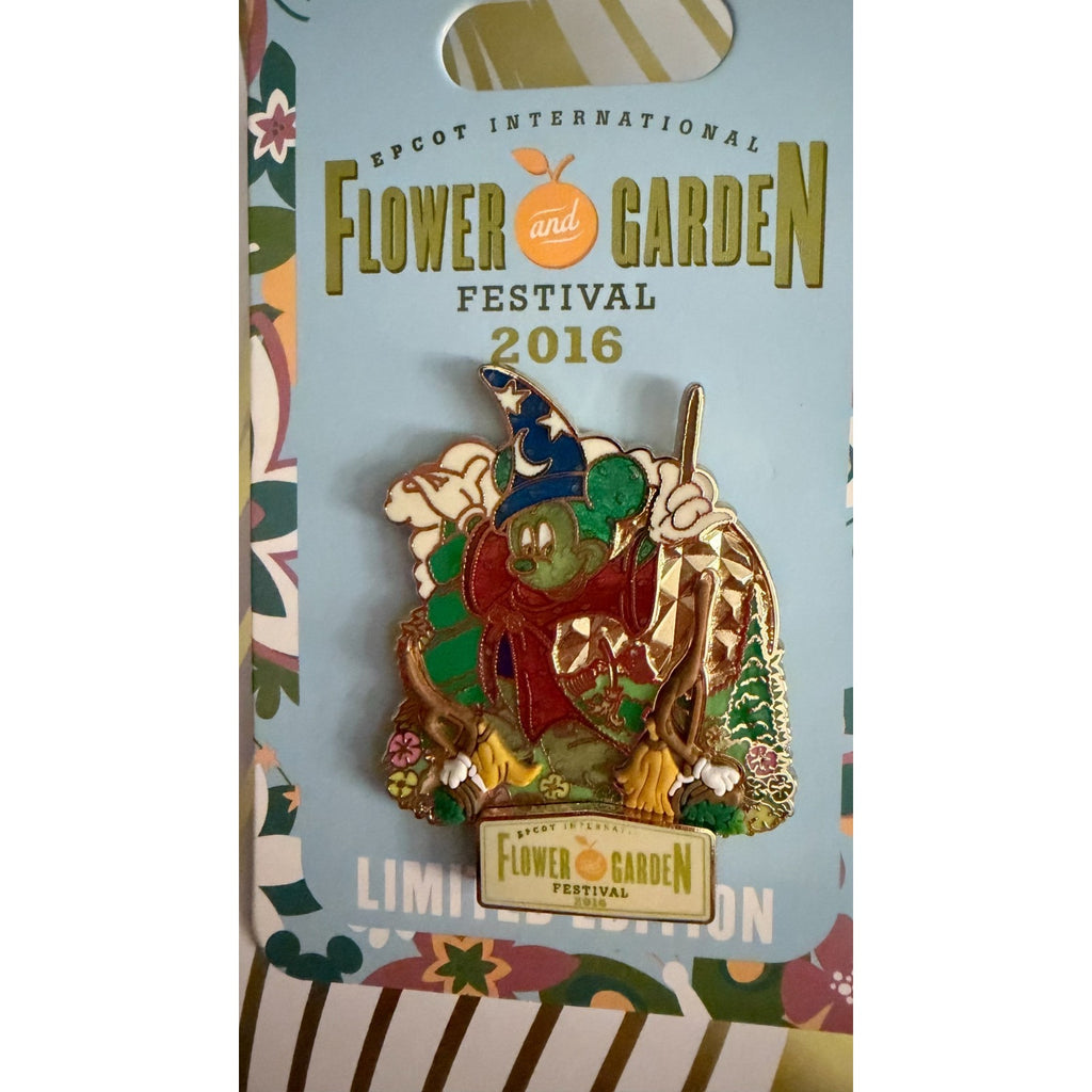 Disney Parks Disney 2016 EPCOT Flower & Garden Sorcerer Mickey Topiary Pin