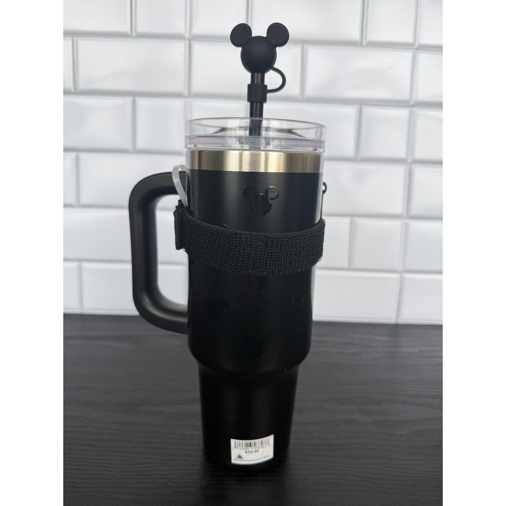 NEW Disney Mickey Mouse 30oz Stainless Steel Tumbler w/ Zip Case - Matte Black
