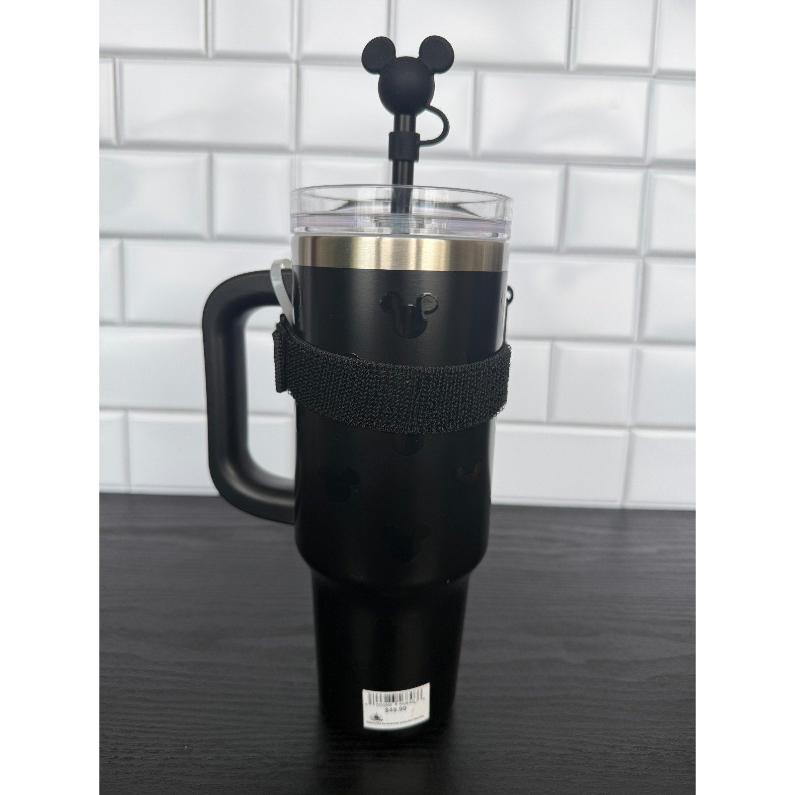 NEW Disney Mickey Mouse 30oz Stainless Steel Tumbler w/ Zip Case - Matte Black