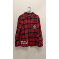 Disney Adult Mickey and Friends Red Plaid Flannel Button Down NWT Large