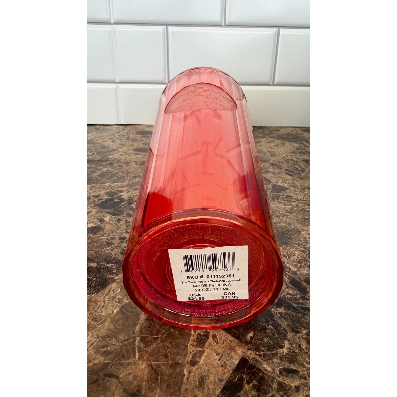 NEW Starbucks 24oz Red And Purple Kaleidoscope Tumbler Venti Cold Cup Dome Lid