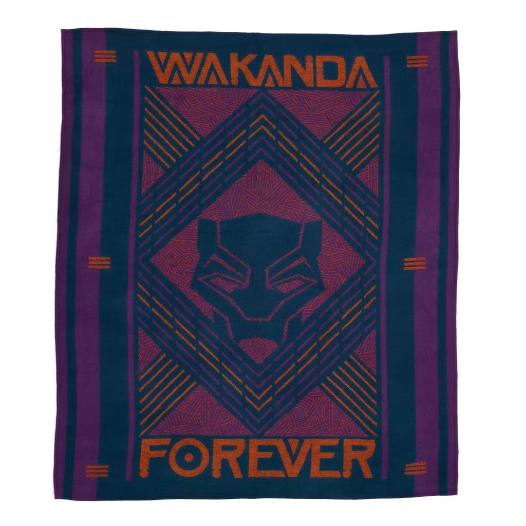 NEW Black Panther Throw Blanket World Of Wakanda Forever Disney Marvel 60"x50"