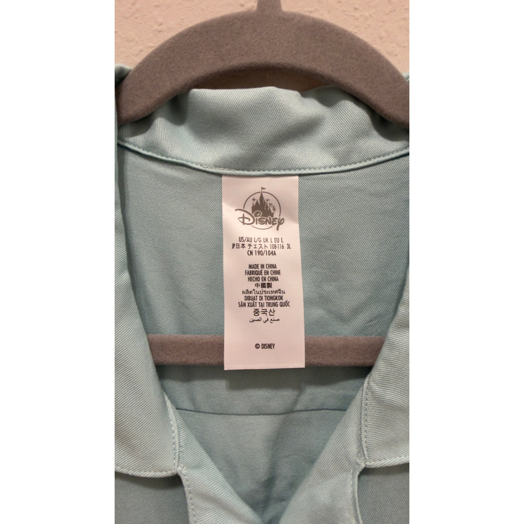 Disney Vacation Club Old Key West Embroidered Camp Shirt Light Blue NWT Large