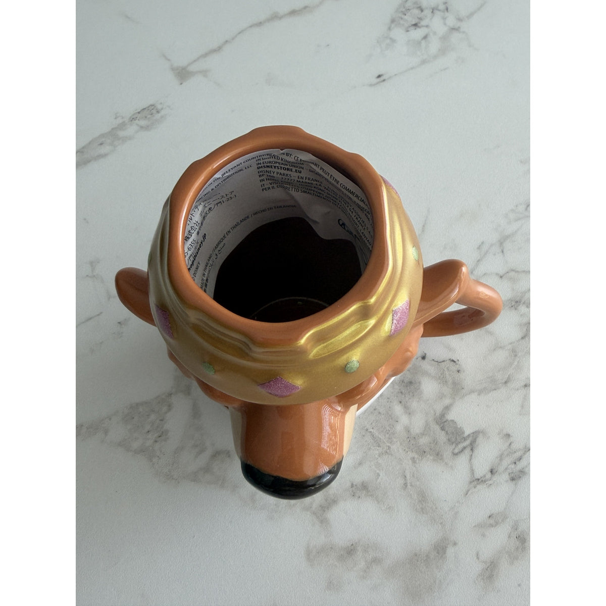 Disney Parks Robin Hood Prince John Sculpted Ceramic Coffee Mug 3D Crown NEW