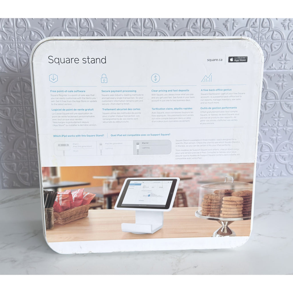 Square Stand POS Point of Sale for Apple iPad Air with Lightning Connector - White
