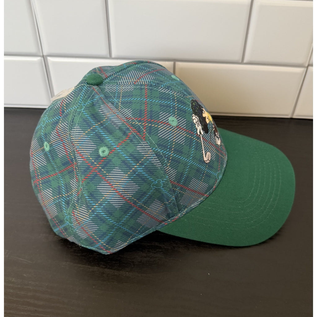 Disney Parks Plaid Mickey Mouse Golfer Baseball Cap Hat - NEW
