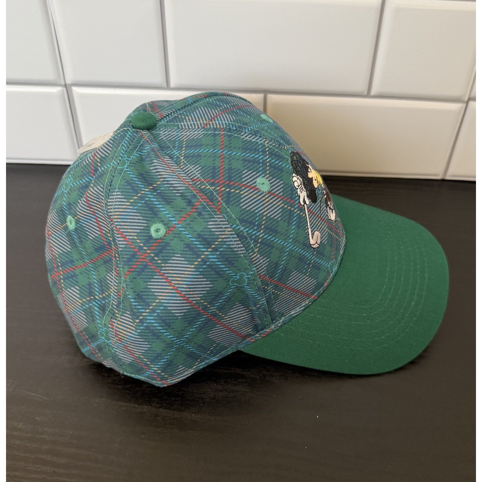 Disney Parks Plaid Mickey Mouse Golfer Baseball Cap Hat - NEW