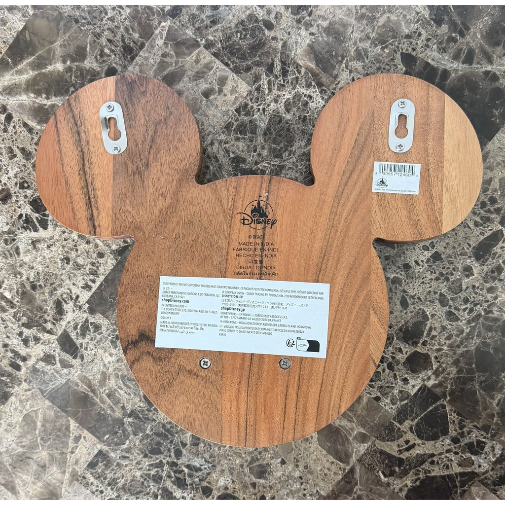 Disney Parks Mickey Mouse Icon Shaped Wood Decorative Wall Hook NEW