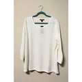 Robert Louis Women's XL Rhinestone Blouse Tunic Top NWT 3/4 Sleeve Cream White