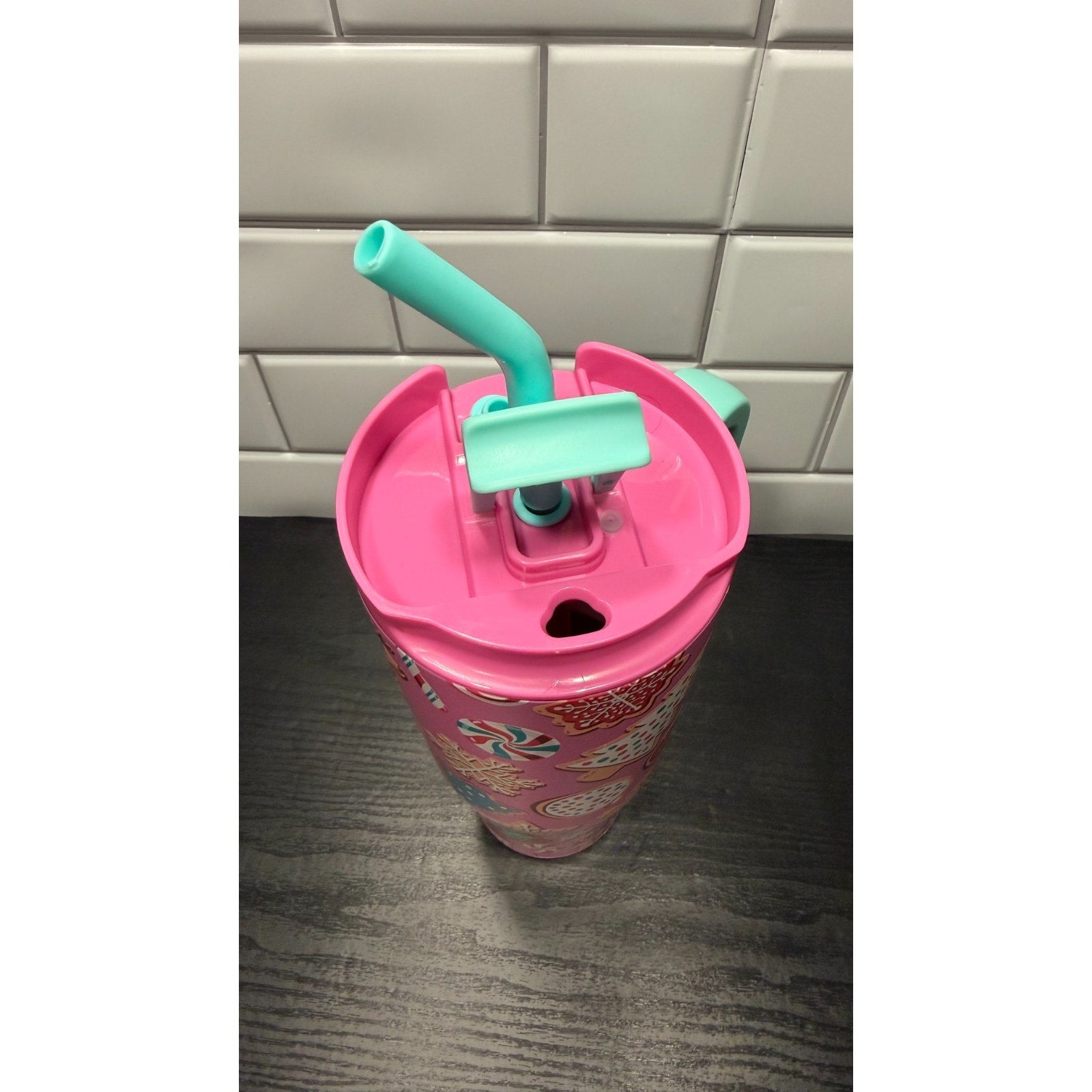 NWT Simply Southern 40oz Tumbler - Holiday Sweets Pink Gingerbread Mug