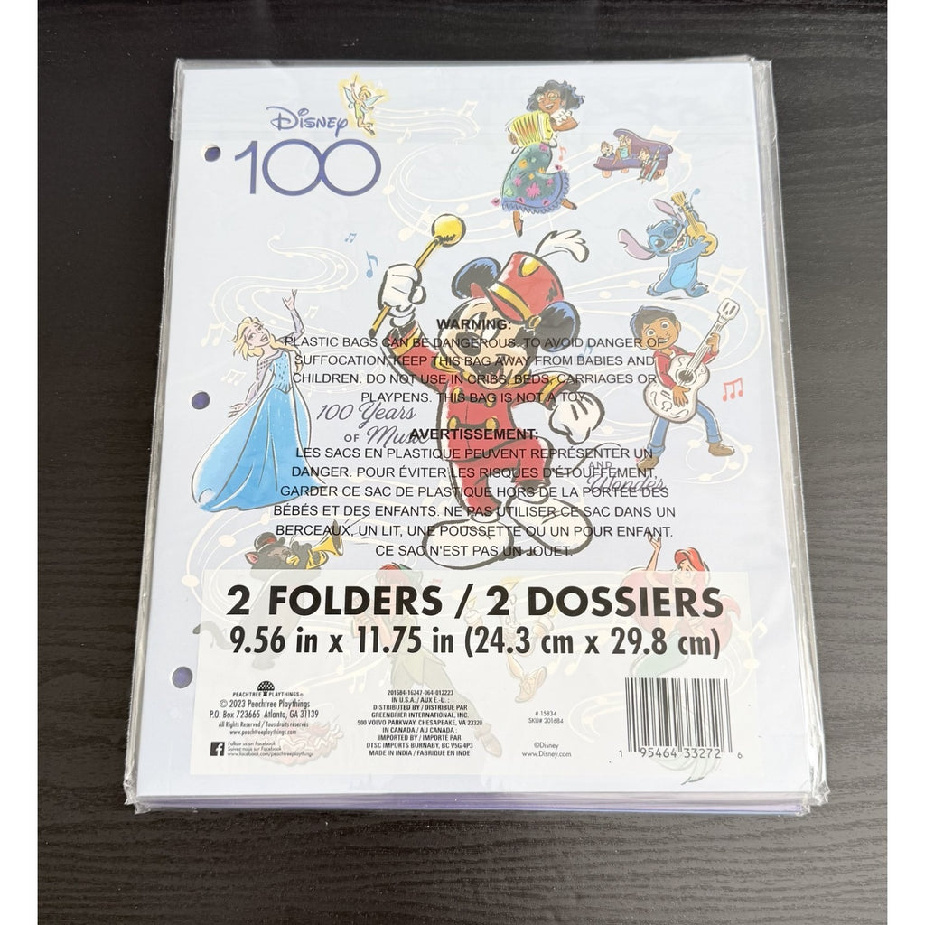 Disney 100 Mickey Mouse Music & Wonder 2-Pack Folders (NWT)
