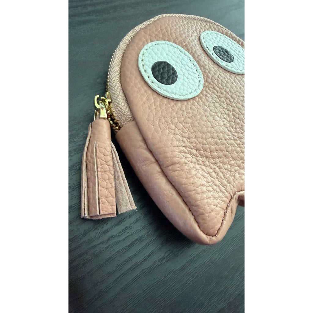 NEW Cute Cartoon Ghost Coin Purse Card Holder Big Eyes Leather Zipper