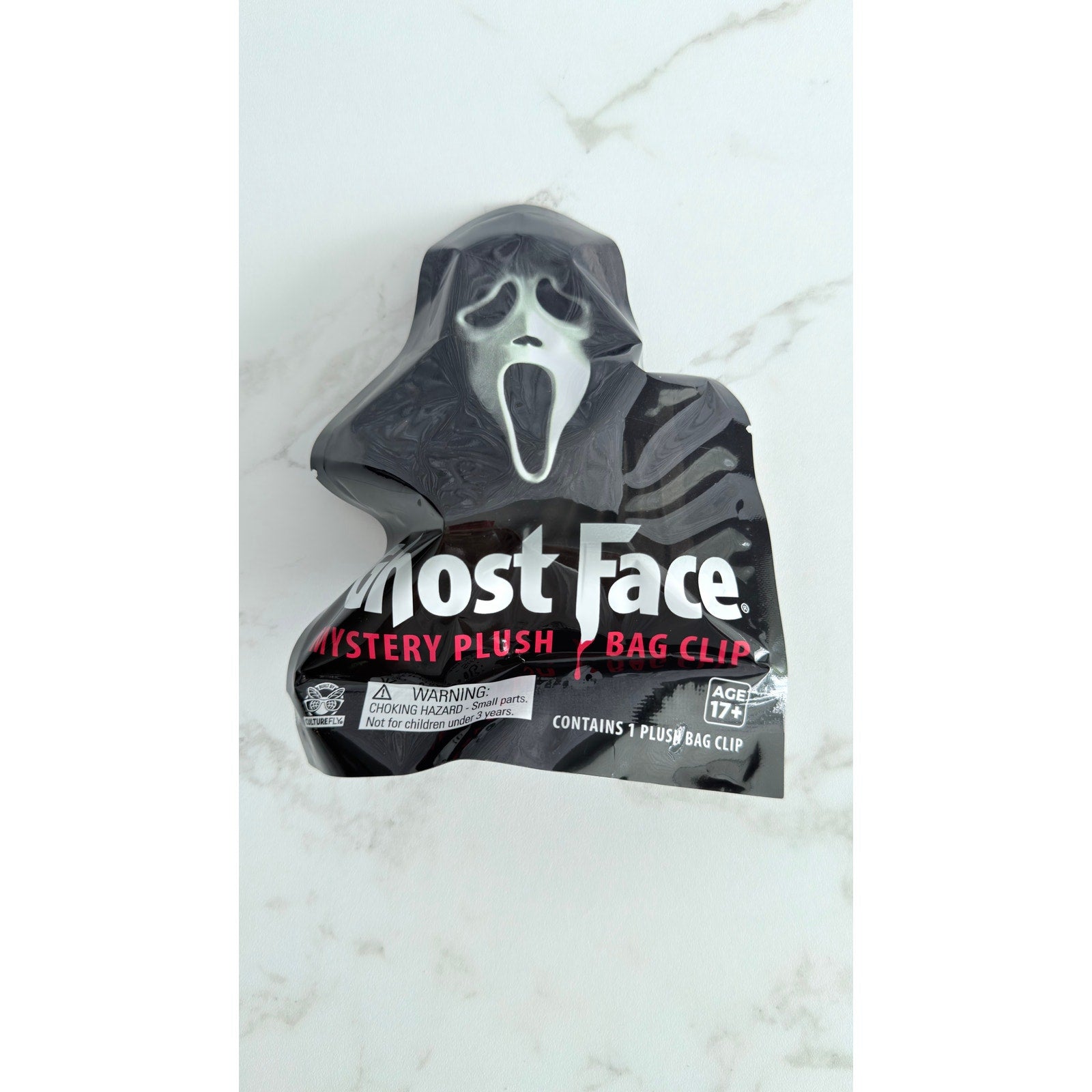 CultureFly Ghost Face Mystery Plush Bag Clip 3D Keychain SEALED