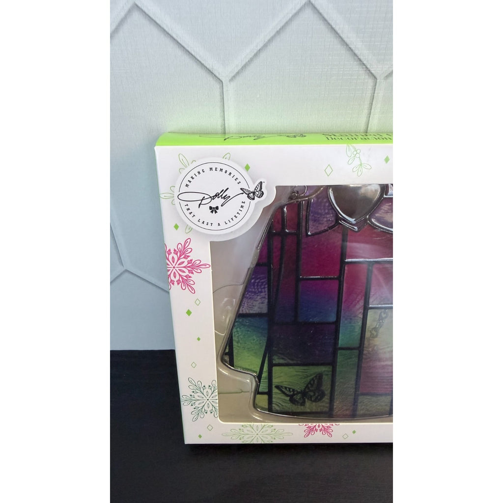 NEW Dolly Parton "Coat of Many Colors" Stained Glass Hanging Ornament 5.5"