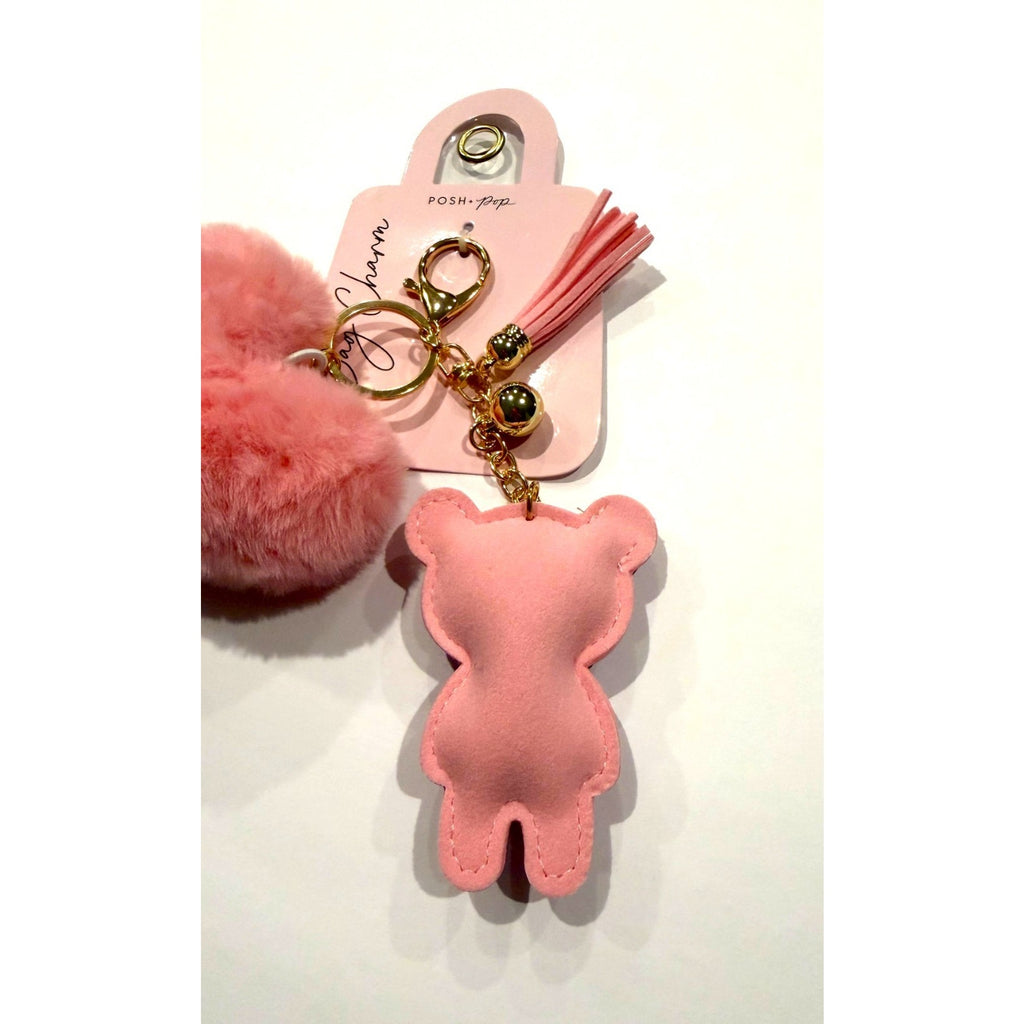 Posh Pop Rhinestone Bear Keychain & Faux Fur Bag Charm NWT