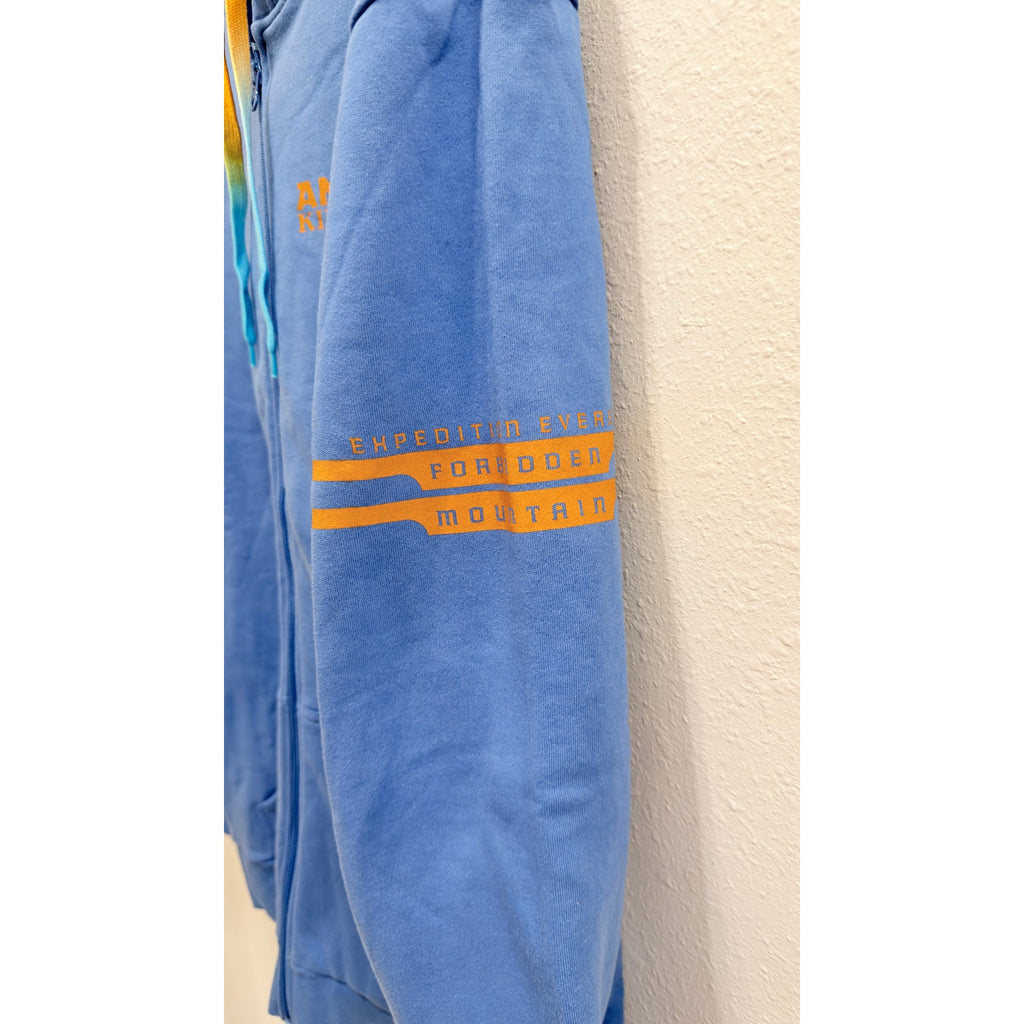 NWT Disney Parks Animal Kingdom Expedition Everest Blue Zip Hoodie - Large