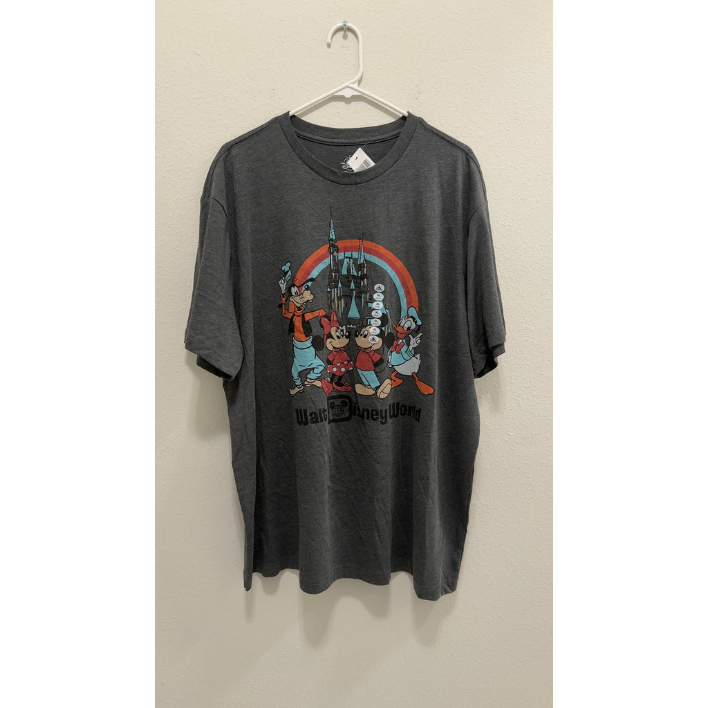 Disney Parks WDW Mickey & Friends Rainbow Cinderella Castle Tee Charcoal XL NWT