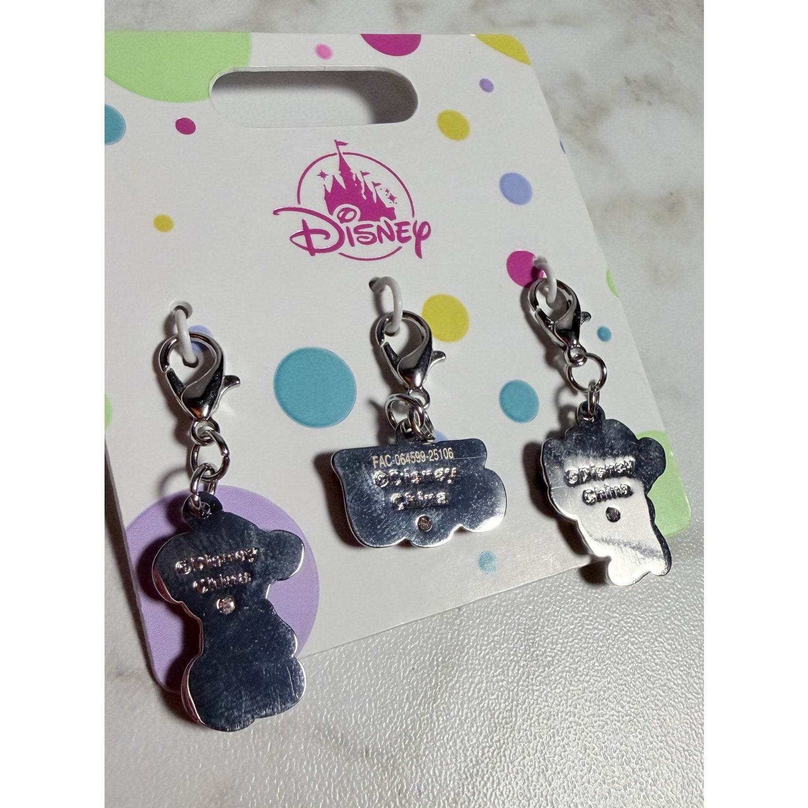 Disney Parks Holiday Mickey & Minnie Mouse Dangle Charm 3 pack NWT