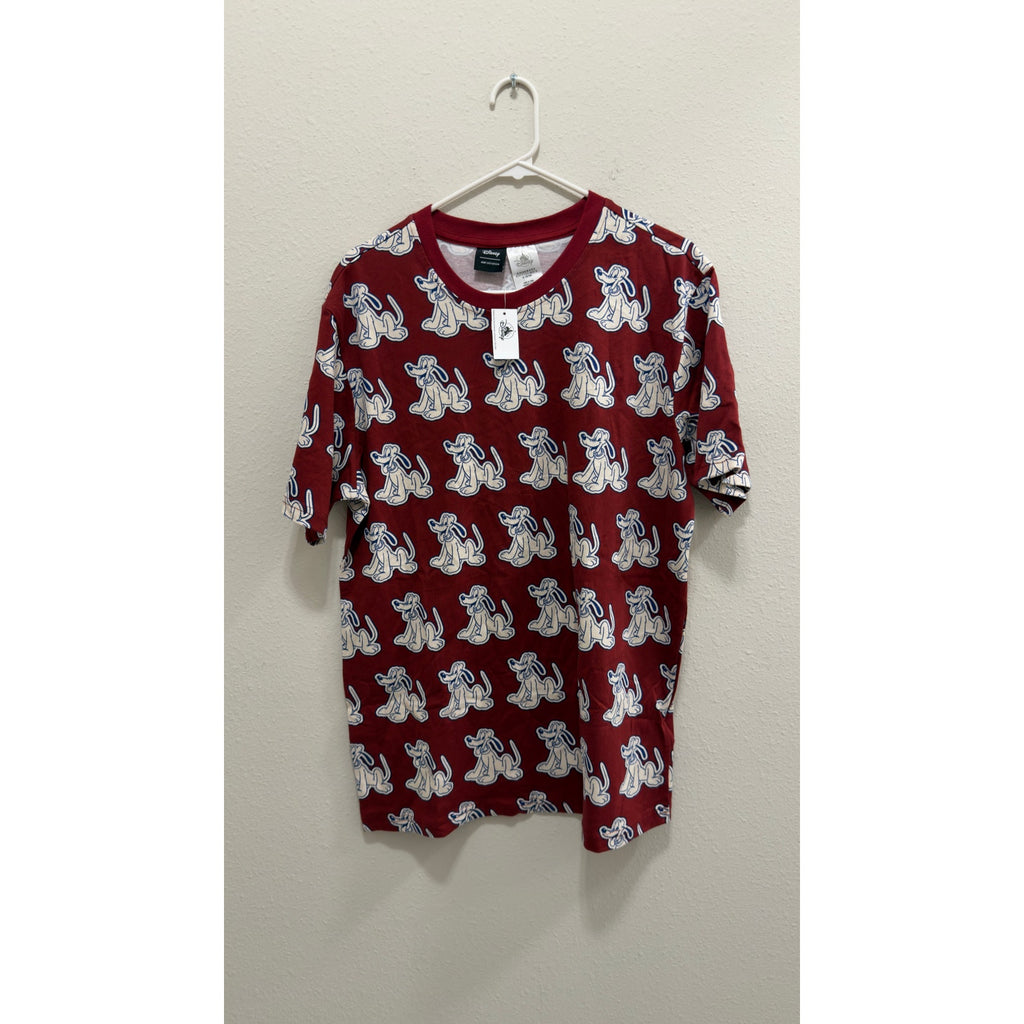 Disney Parks Our Universe Pluto All Over Print Shirt Large NWT