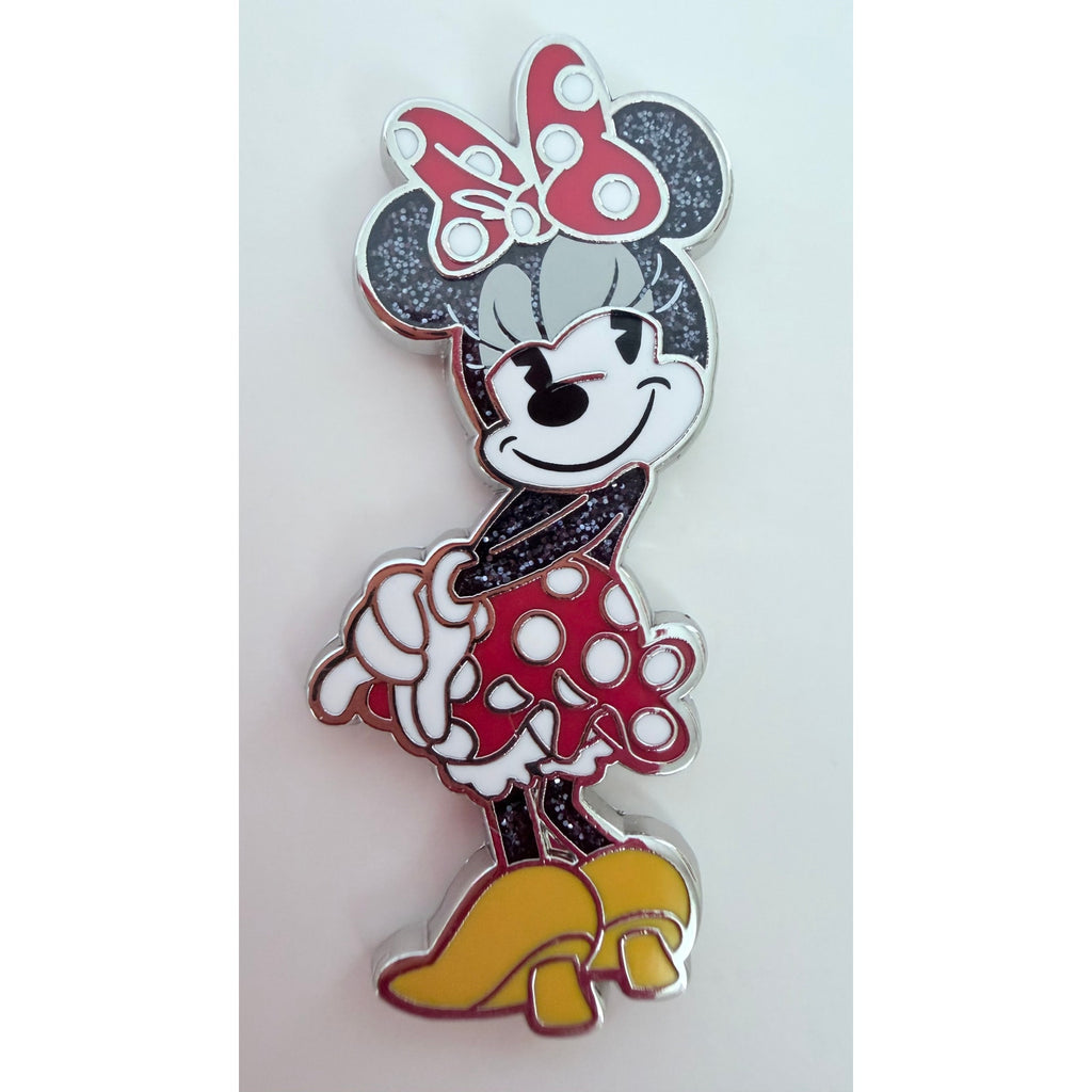 Disney Parks Minnie Mouse Floating Hearts Glitter Pin