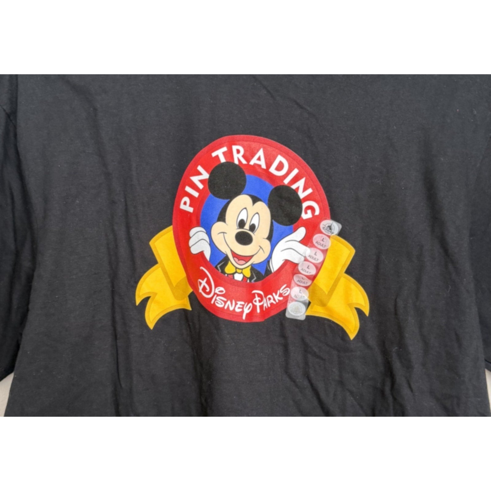 25 Year Anniversary! Mickey Mouse Disney Pin Trading Adult T-Shirt Large NEW